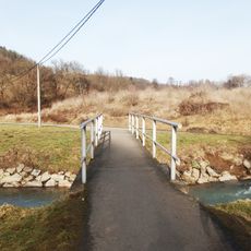 Lávka přes Luhačovický potok před vodní nádrží Luhačovice