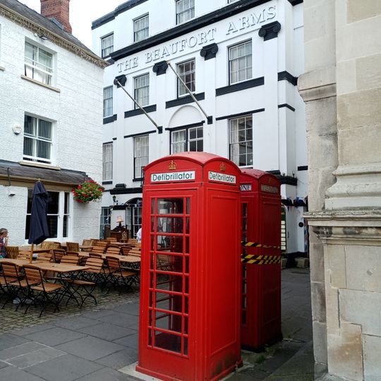 Two Telephone Call-boxes beside The Shire Hall