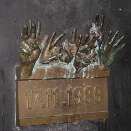 Velvet Revolution monument at Národní street