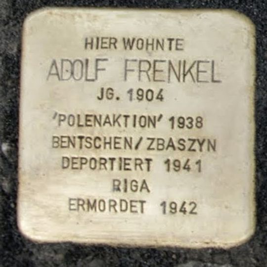 Stolperstein em memória de Adolf Frenkel