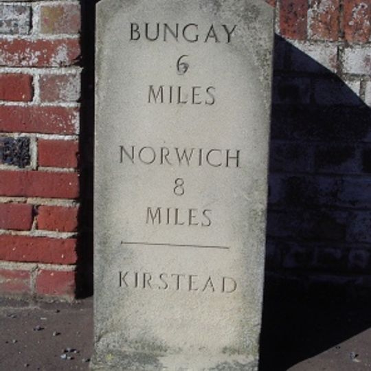 Milestone, Kirstead Green, opp. St Christopher's Close