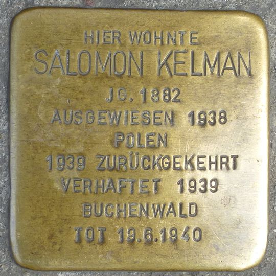 Stolperstein en memoria de Salomon Kelman