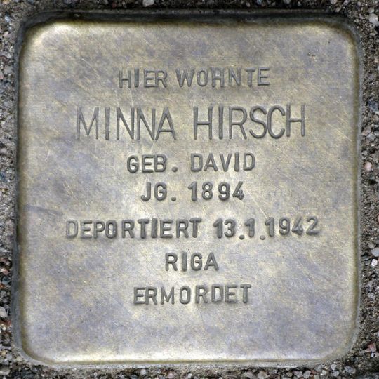 Stolperstein für Minna Hirsch