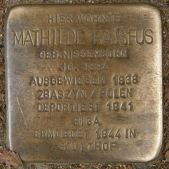 Stolperstein em memória de Mathilde Rajsfus