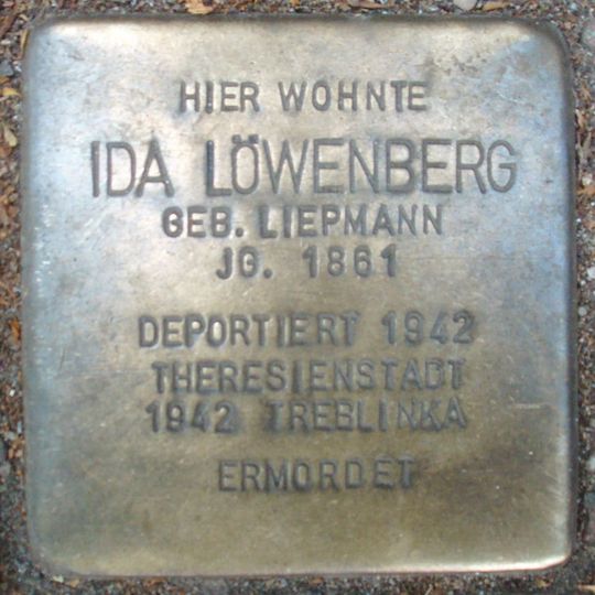 Stolperstein en memoria de Ida Löwenberg