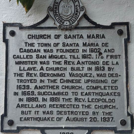 Church of Santa Maria historical marker