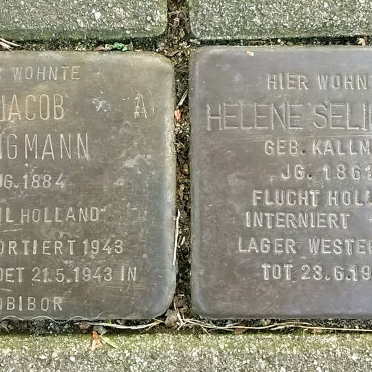 Stolperstein dedicated to Jacob Seligmann