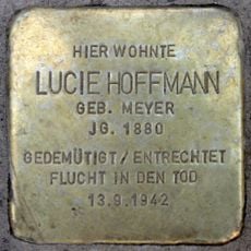 Stolperstein dedicated to Lucie Hoffmann