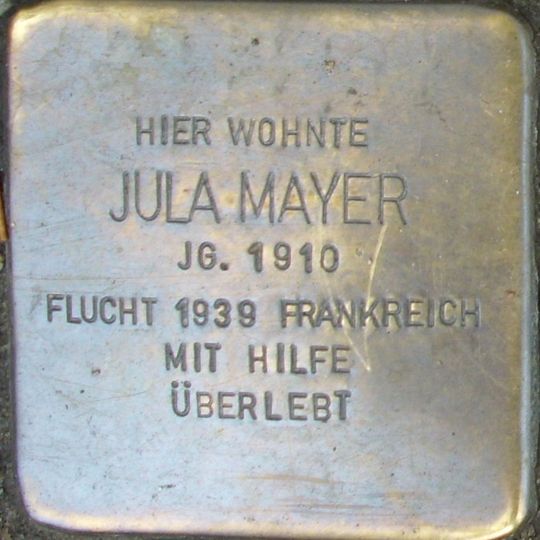 Stolperstein à la mémoire de Jula Mayer