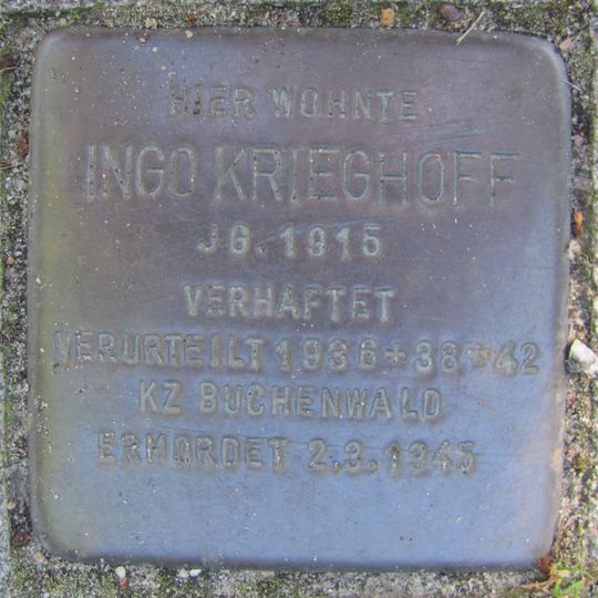 Stolperstein dedicated to Ingo Krieghoff