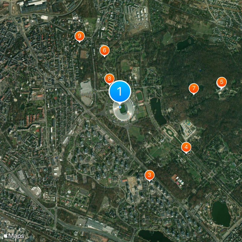Silesian Stadium Map