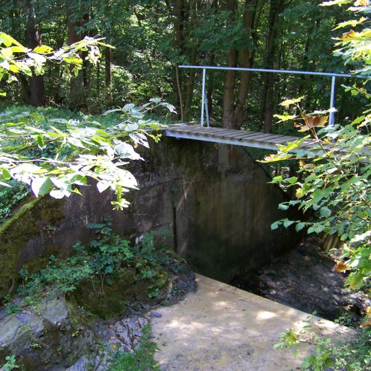 Lávka přes přeliv rybníka v NPR Vůznice