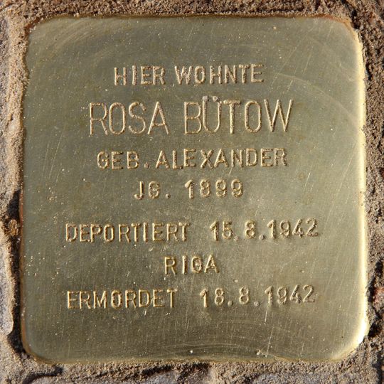 Stolperstein dedicated to Rosa Bütow