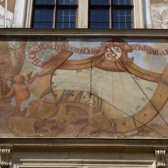 Sundial at the Litomyšl Chateau courtyard