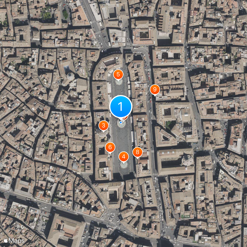 Four Rivers Fountain Map