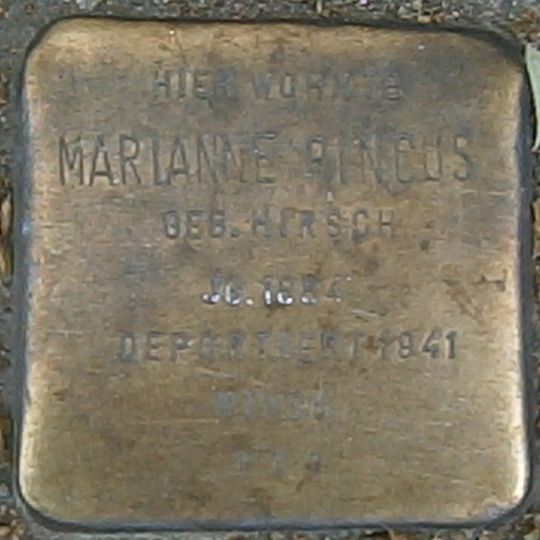 Stolperstein dedicated to Marianne Pincus