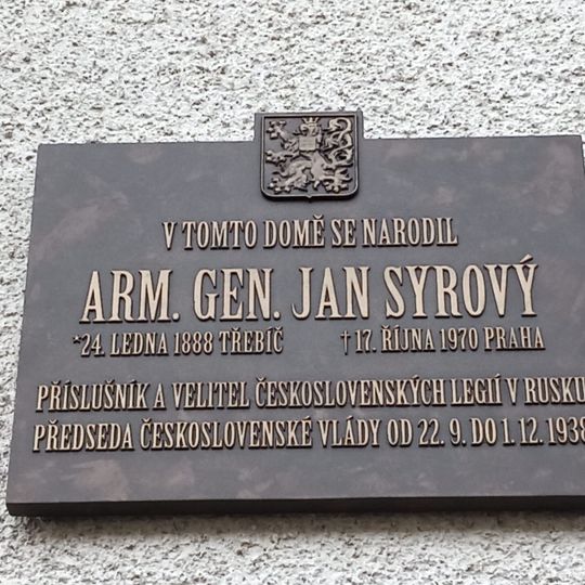 Pamětní deska Jana Syrového