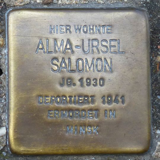 Stolperstein à la mémoire d’Alma-Ursel Salomon