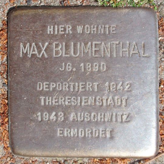 Stolperstein dedicated to Max Blumenthal