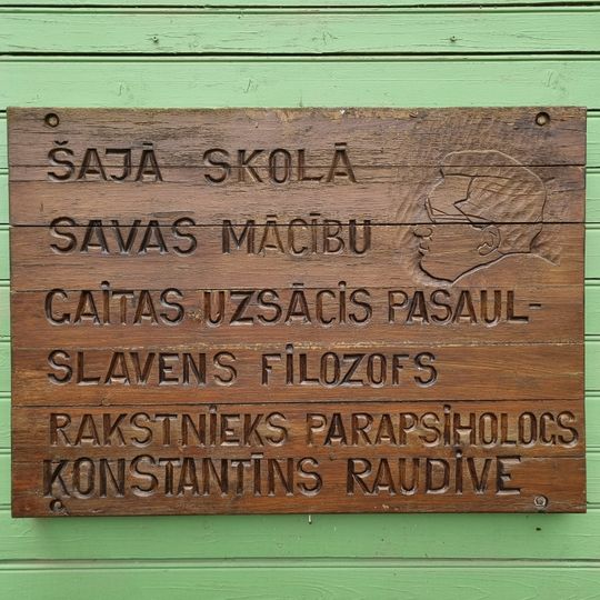 Commemorative plaque to Konstantins Raudive