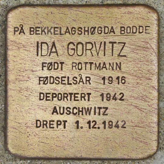 Stolperstein em memória de Ida Gorvitz, f. Rottmann