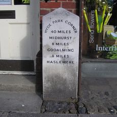 Milestone, Town centre beside flower shop