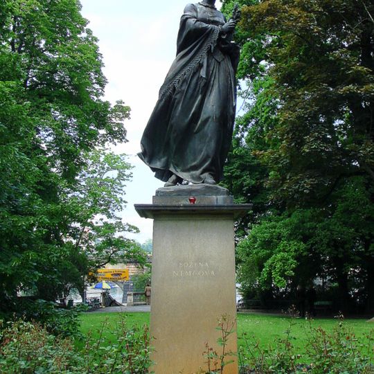 Statue of Božena Němcová at Slovanský ostrov