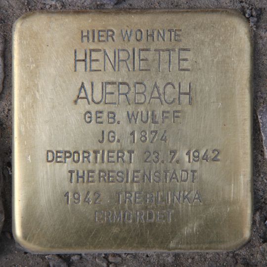 Stolperstein dedicated to Henriette Auerbach