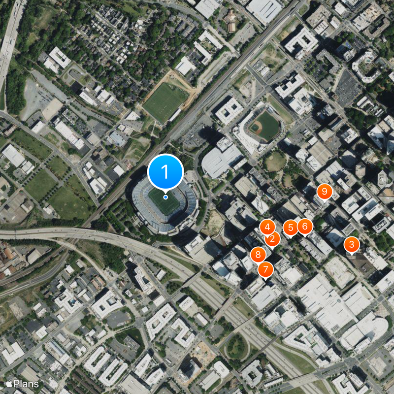 Bank of America Stadium Mapa