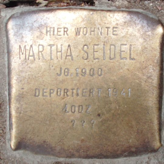 Stolperstein en memoria de Martha Seidel
