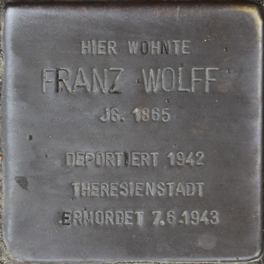 Stolperstein dedicated to Franz Wolff