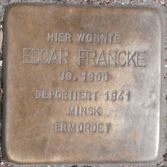 Stolperstein en memoria de Edgar Francke