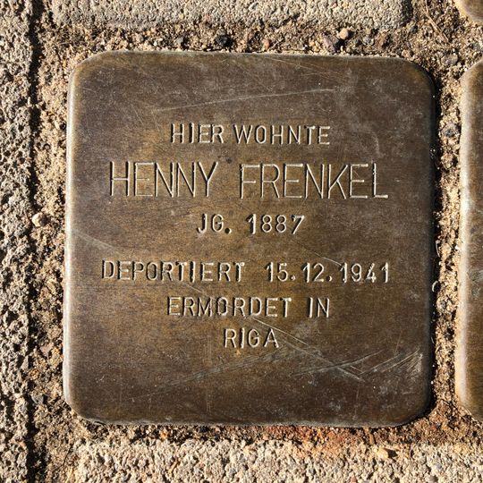 Stolperstein dedicated to Henny Frenkel