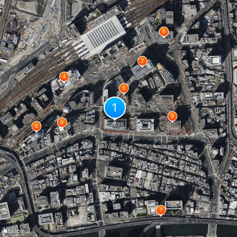 Osaka Ekimae Buildings Kaart