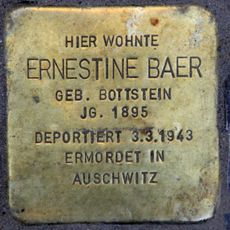 Stolperstein dedicated to Ernestine Baer
