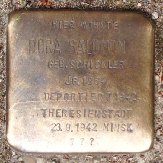Stolperstein dedicated to Dora Salomon