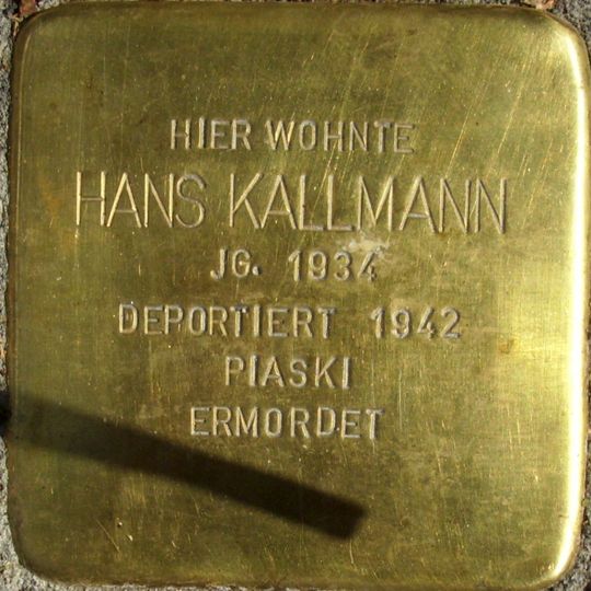 Stolperstein en memoria de Hans Kallmann