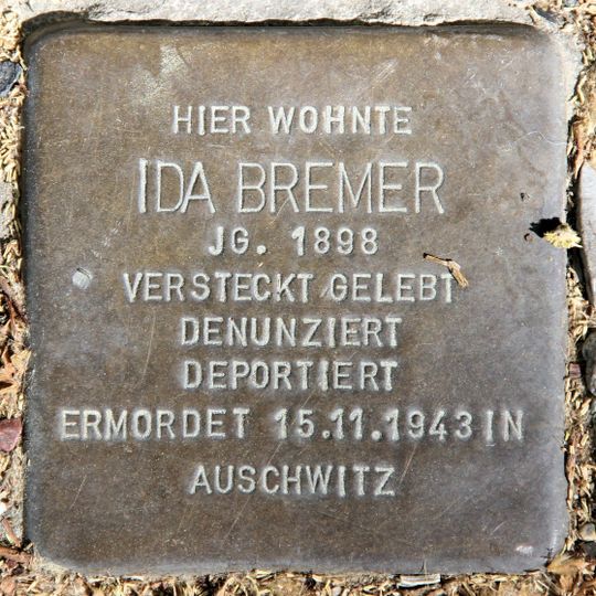 Stolperstein dedicated to Ida Margarete Bremer