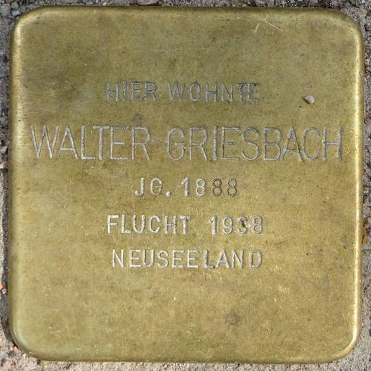 Stolperstein dedicated to Walter Griesbach