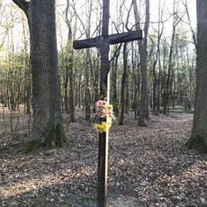 Kříž u studánky Boží voda v Loučeni