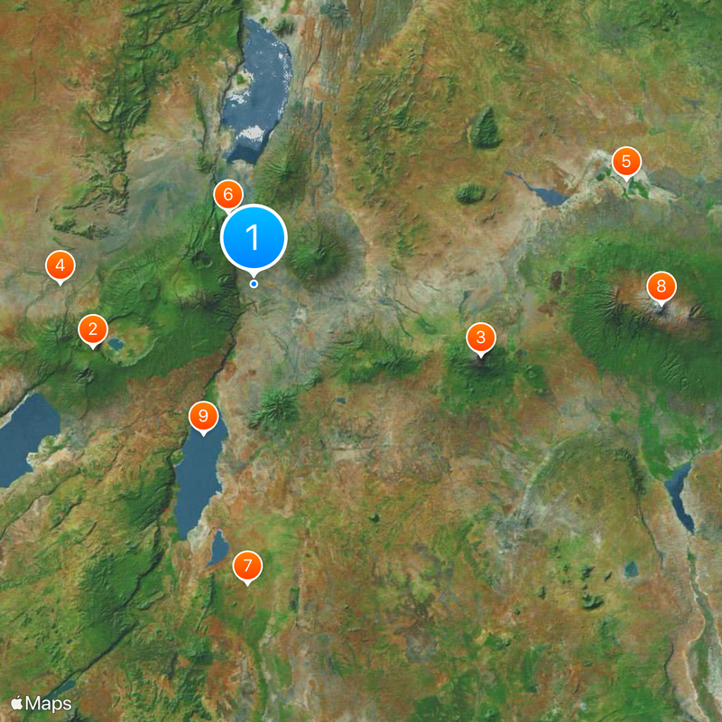 Región de Arusha Mapa