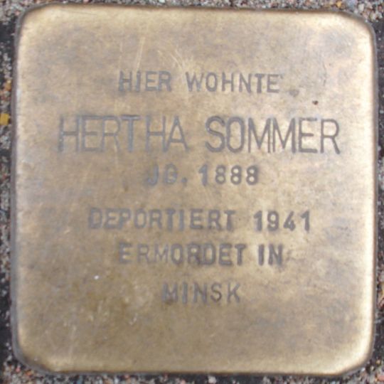 Stolperstein dedicated to Hertha Sommer