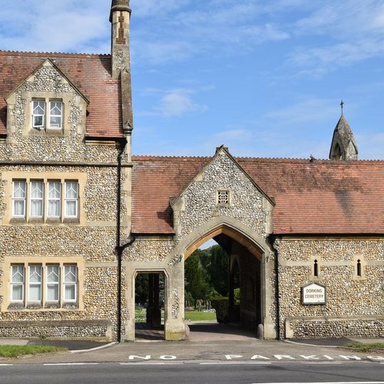 Dorking Cemetery Lodge, Entrance Arch, F Ormer Mortuary And  Attached Walls