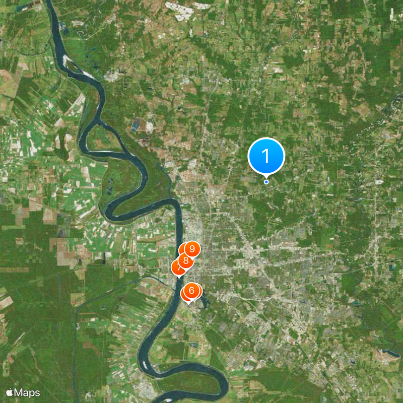 Parafia East Baton Rouge Mapa