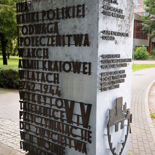 Pomnik poświęcony udziałowi profesorów Politechniki Warszawskiej w akcji V1 i V2