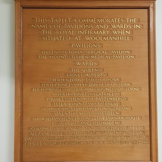 Plaque of former ward names
