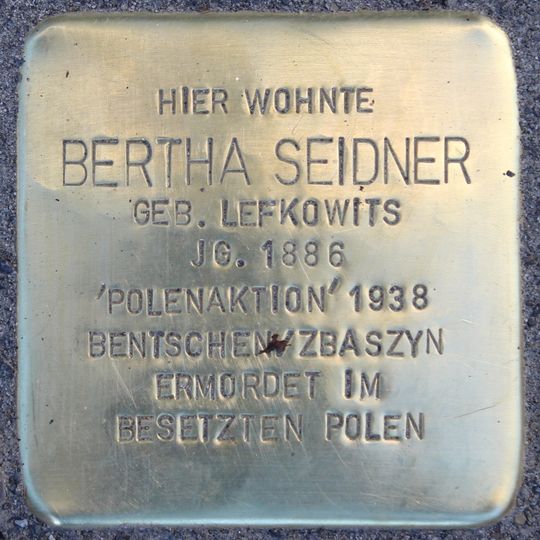 Stolperstein à la mémoire de Bertha Seidner