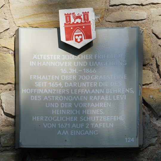 Stadttafel Ältester Jüdischer Friedhof in Hannover und Umgebung