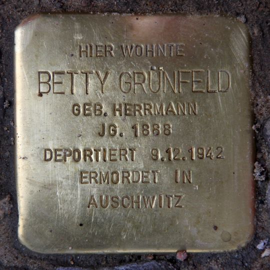 Stolperstein dedicated to Betty Grünfeld
