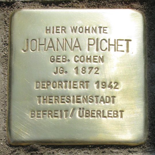Stolperstein en memoria de Johanna Pichet